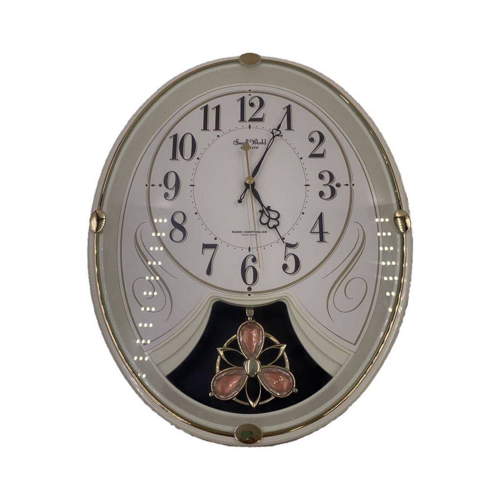 RHYTHM Watch Small World Lily N Radio Controlled Clock Wall Ivory (White) 4MN554RH10 Company Name Di