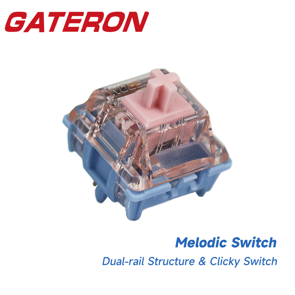 Gateron Melodic Switch 5-Pin Click Dual-rail Pre-lubed RGB DIY Hotswap สําหรับคีย์บอร์ดแบบกลไก