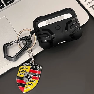 PORSCHE เคสหูฟังสําหรับ แอร์พอด 4 มือโปร 3 2เย็นแฟชั่นแขนออกแบบออดี้ปอร์เช่รถสีดํานุ่ม ทีพียู กันกระแทกหูฟังไร้สายชุดหูฟังฝาครอบป้องกันเชลล์ที่มีจี้ป้องกันการสูญ