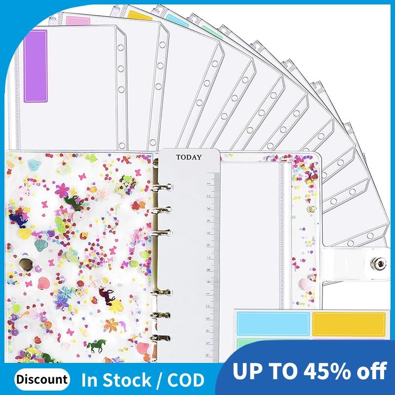 A6 Binder,Budget Binder,ใช้สําหรับ Budgeting,Budget Planner Notepad, Cash Envelope Binder, สีชมพูพร้