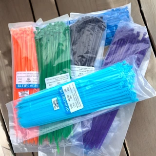 จัดเซท15สี เคเบิ้ลไทร์ 4ขนาด ถุงละ100ตัว รัดสายไฟ รัดแน่น รัดไว สีสดใส เหนียว ทน