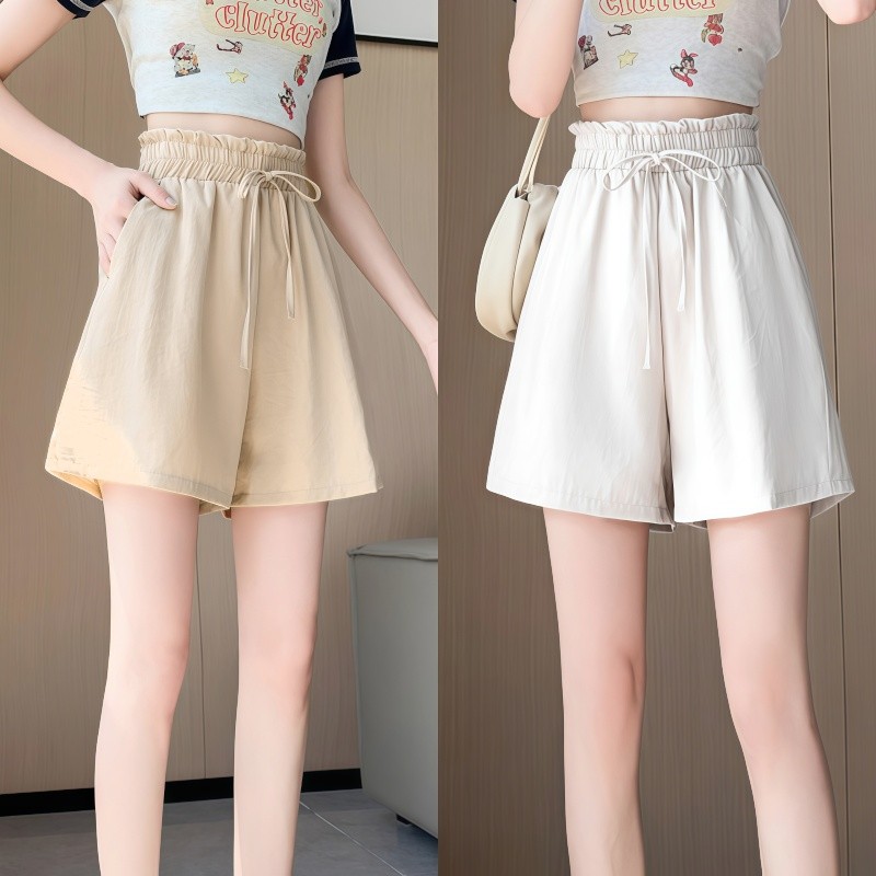 Suysuy พร้อมส่ง กางเกงขาสั้น ทรงบาน เอวสม็อค มีสายรูดเอว มีซับในกางเกง กระเป๋าข้าง ทรงน่ารักมาก สำหรับสาวหวาน