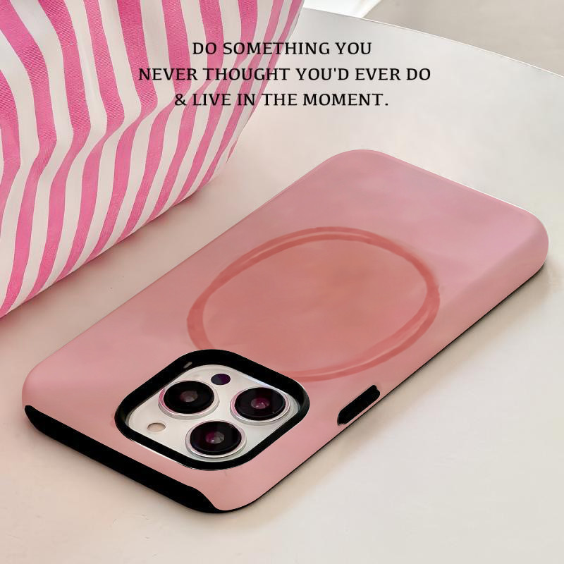 วงกลมสําหรับIPhone16 15 14 13 12 11 Pro Max X XR Xs Max 8 7 6s Plus SE 2020 ฟิล์ม 2-in-1 Hard Shell 