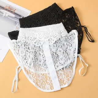 ปกปลอมแบบถอดได้ DIY ลายลูกไม้ ตกแต่งเสื้อผ้าสำหรับวัยรุ่นผู้หญิง