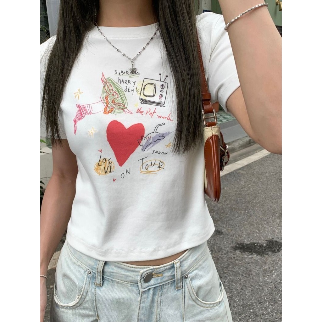 [ส่งจากโรงงาน]ออก24ชั่วโมง OOOK เสื้อครอป เสื้อแฟชั่นผู้หญิง แฟชั่น เท่ น่ารัก ชิค