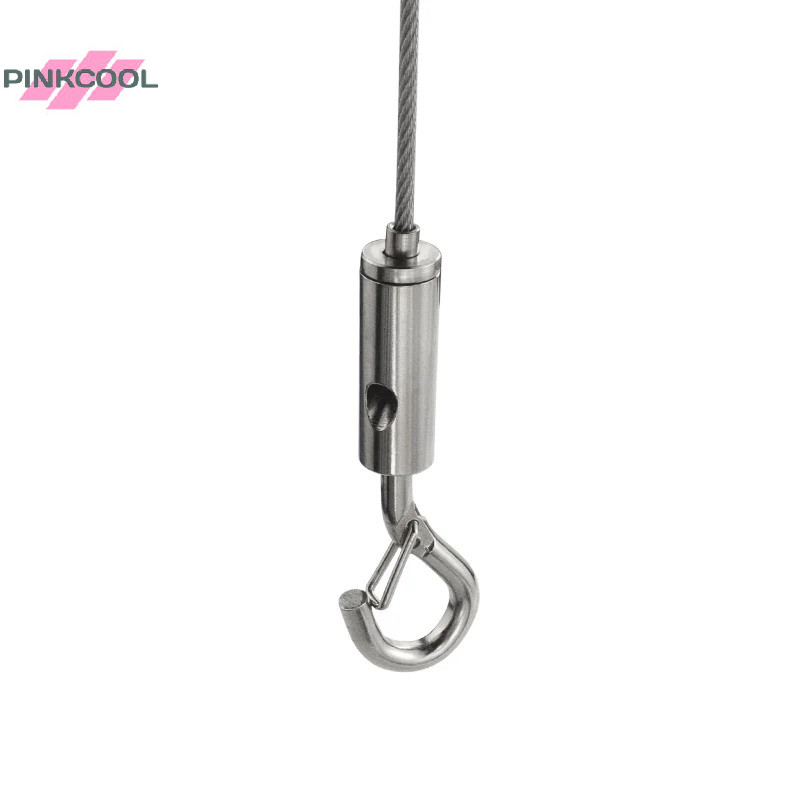 PINKCOOL เชือกลวดอัตโนมัติแบบปรับได้ ตะขอสปริง ระบบแก้ปัญหาเสื้อผ้า รหัสช่วงล่าง สายสแตนเลส HOT