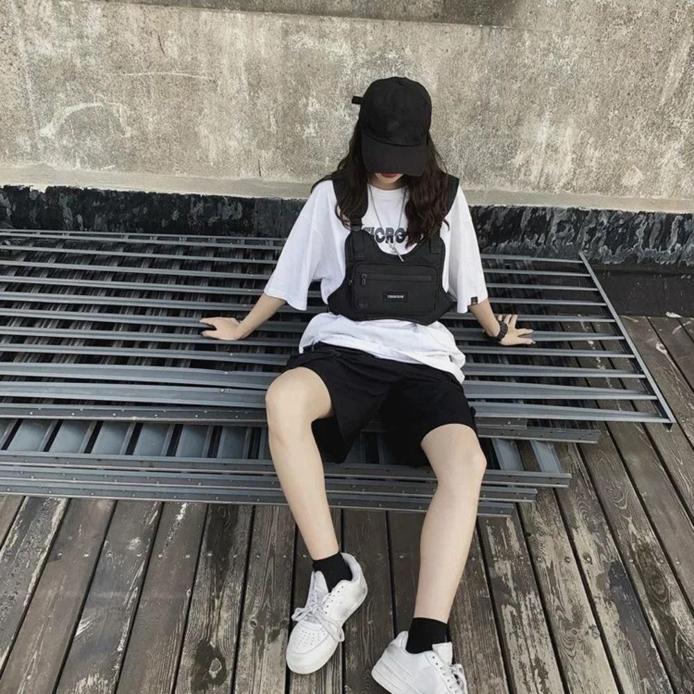 กระเป๋าคาดอกลําลอง ขนาดใหญ่ จุของได้เยอะ แฟชั่นฮิปฮอป สไตล์สตรีท สําหรับผู้ชาย