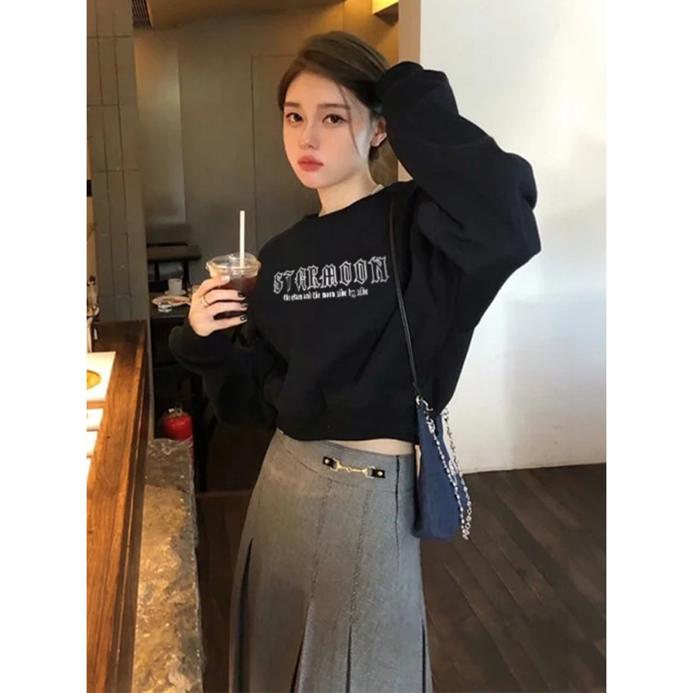 ส่งไวจากไทย TAYCEN M-2XL เสื้อสเวตเตอร์ ลายพิมพ์ แขนยาว เกาหลี โอเวอร์ไซส์ ผู้หญิง สเวตเตอร์