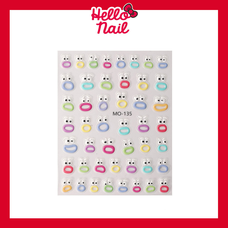 สติ๊กเกอร์ติดเล็บ 5D Big Eye Jelly ตาโต แบบนูน สติ๊กเกอร์แต่งเล็บ กาวในตัว Sticker อุปกรณ์ตกแต่งเล็บ