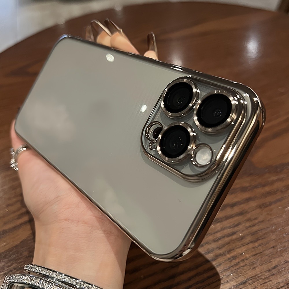 เคสโทรศัพท์มือถือ แบบใส ป้องกันเลนส์ หรูหรา สําหรับ iPhone 15 14 13 12 11 Pro Max Plus 15 Pro