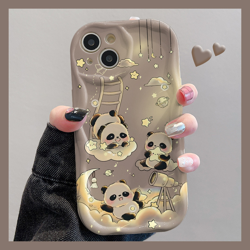 【ส่งจากไทย】จัดส่งภายใน 48 ชั่วโมง 3D cream shell แพนด้าน่ารัก เคสไอโฟน11 เคส For iPhone 11 12 13Pro Max 7 8 Plus SE Case