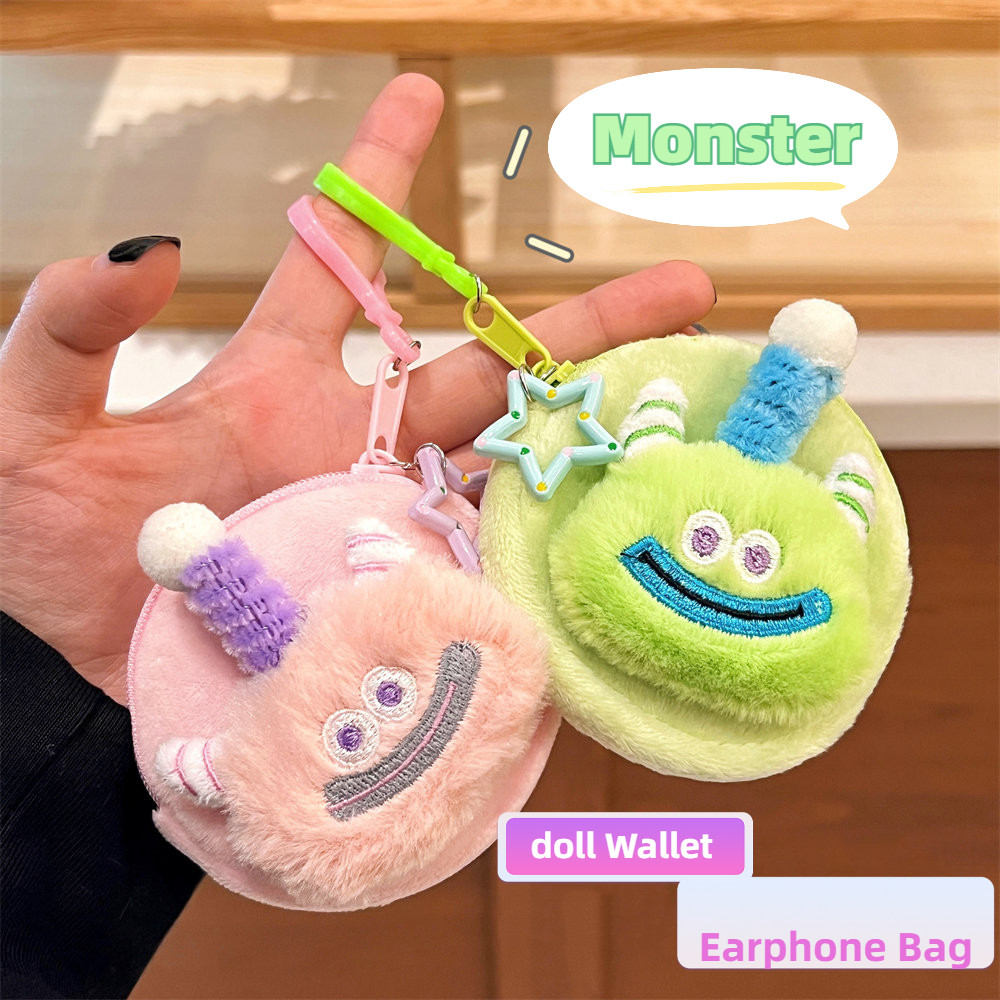 Yoyo กระเป๋าใส่เหรียญ หูฟัง พวงกุญแจ จี้ตุ๊กตามอนสเตอร์ ปากใหญ่ น่ารัก สายเคเบิล USB อุปกรณ์เสริม สําหรับนักเรียน ผู้หญิง เทศกาล ของขวัญ