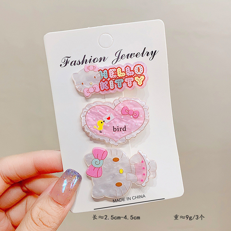 ใหม่ Sanrio กิ๊บแบน สามชิ้น ชุดการ์ตูน กิ๊บติดผม เด็กผู้หญิง อะคริลิค เครื่องประดับผม หน้าม้า คุณภาพสูง 2024 - รูปที่ 7