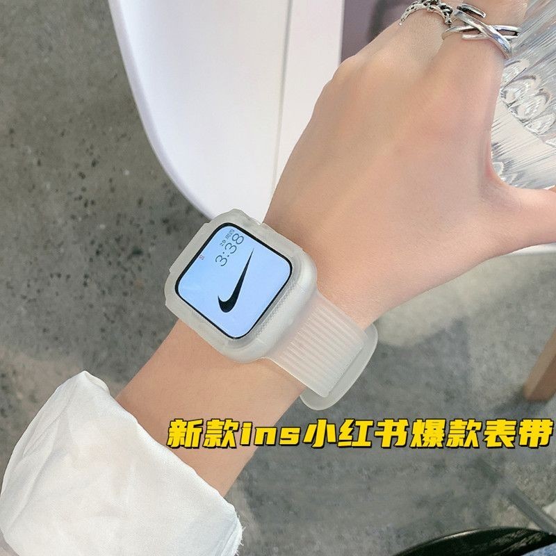 Ins Xiaohongshu สายนาฬิกาข้อมือ แบบใส สําหรับ Apple Watch 1 2 3 4 5 6se