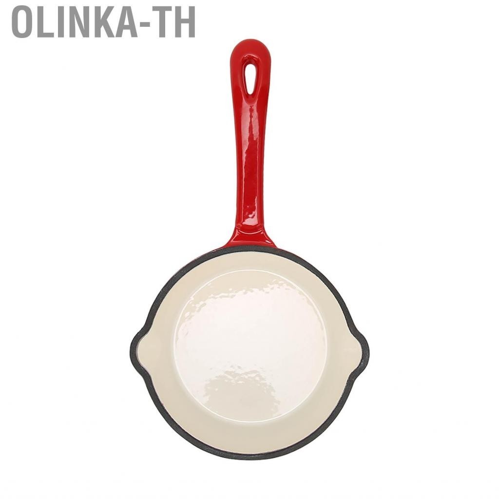 Olinka-th Deep Frying Pan Cast Iron Enamel Double Layers Nonstick Cooking Kitchen Use