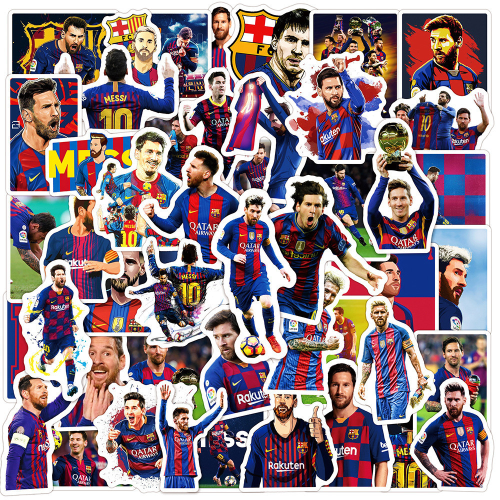 ชุดสติ๊กเกอร์ Messi สติ๊กเกอร์กันน้ำสำหรับกีฬากราฟฟิตี, 50 แผ่น/ชุด