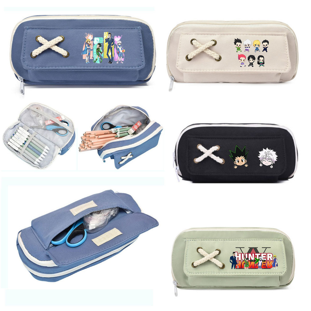 Anime Pencil Case Multilayer Hunter X Hunter Pencil Case Pen Bag Boys Girls Student Creative Station