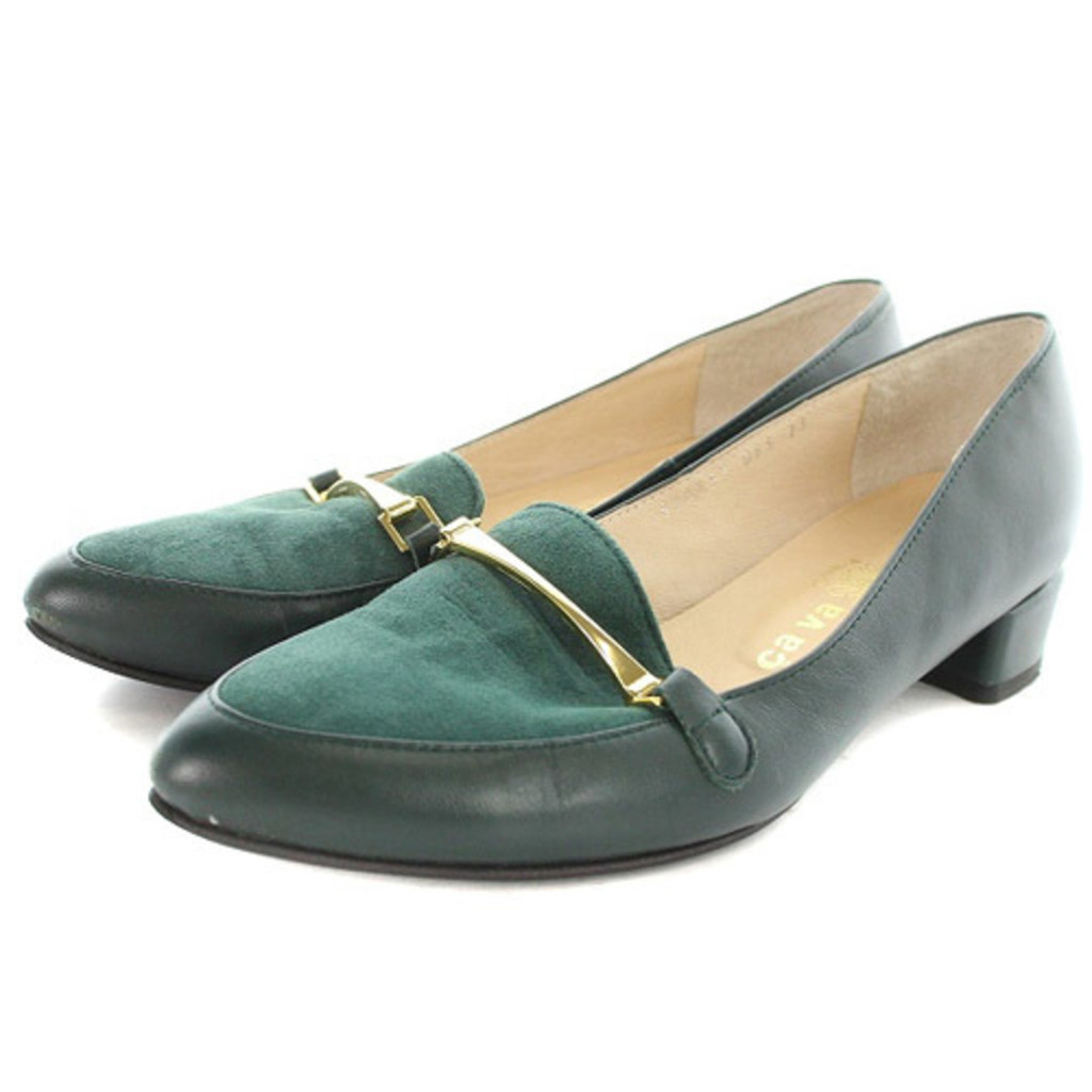 Sava Sava Loafers Suede Leather Switch 23cm Green Direct from Japan Secondhand