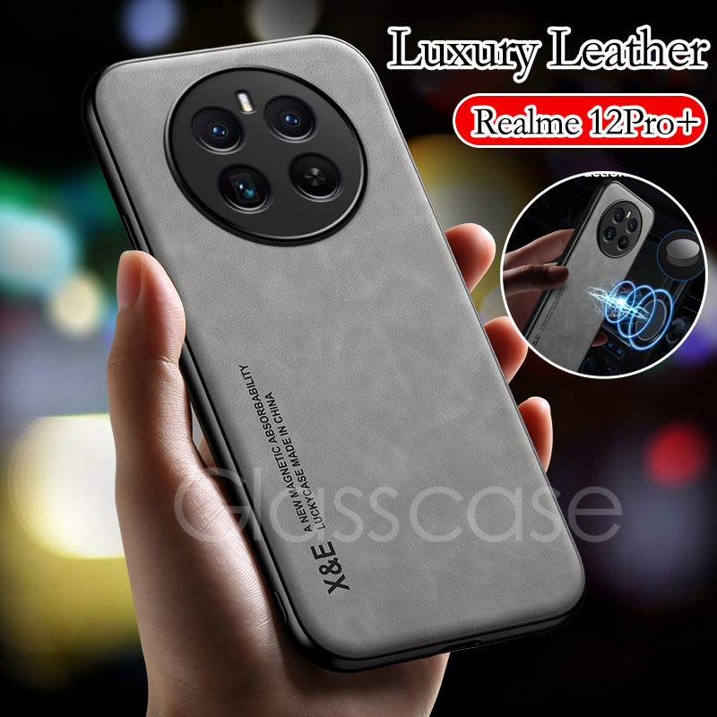 ปลอกสําหรับrealme 12 13 pro plus 12pro 12proplus 12 + 12X 12pro + Realme12 Realme13pro 13pro + หรูหราหนังโทรศัพท์กรณีแฟชั่นคู่แขนป้องกันกันกระแทกนุ่มปกหลัง