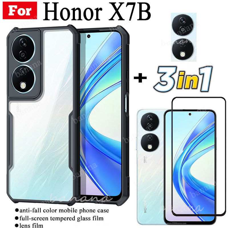3in1 Honor X7B เคสโทรศัพท์มือถือ กันตก + X 7B X7B X7A ฟิล์มกระจกนิรภัย + ฟิล์มเลนส์