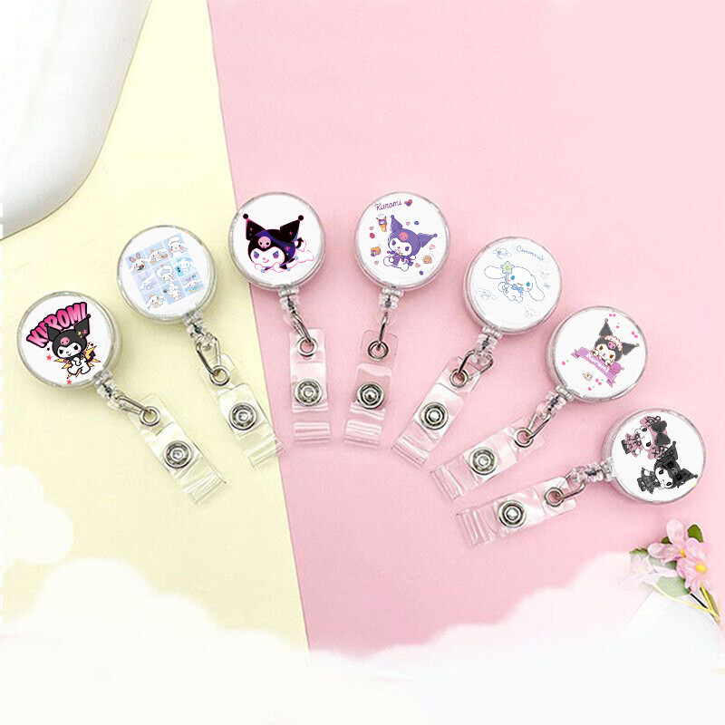 Kuromi Cinnamoroll Melody ป้ายชื่อ ซิลิโคน พิมพ์ลายการ์ตูน ถอดออกได้ สําหรับหมอ พยาบาล สํานักงาน