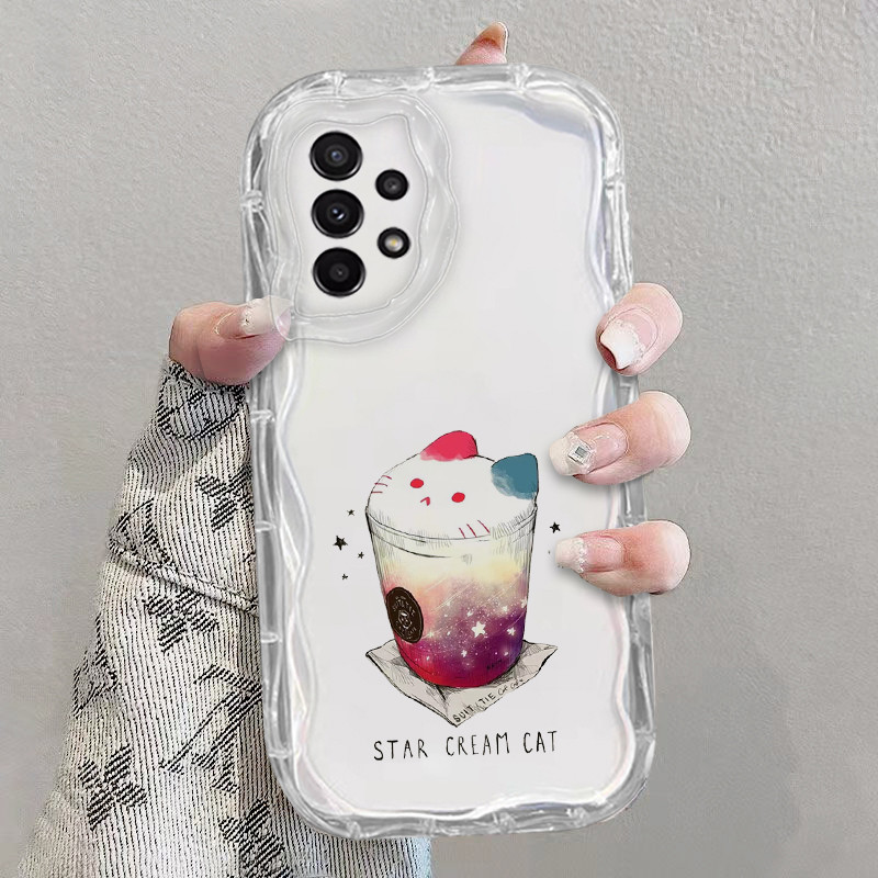 เคส Samsung A23 A33 A53 A72 5G A13 A32 4G ซัมซุง เคสโทรศัพท์ใส นิ่ม ความรู้สึกสูง แฟชั่น หยัก เคสโทรศัพท์ใส สายรุ้ง ดอกไม้