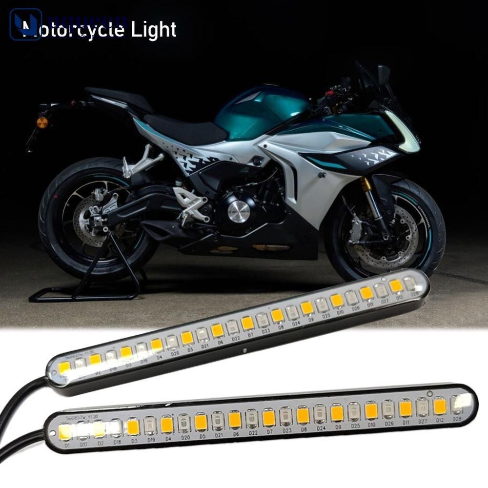 Uqueen แถบไฟเลี้ยว LED 24 SMD สีแดง และสีเหลืองอําพัน สําหรับรถจักรยานยนต์ H7Z2