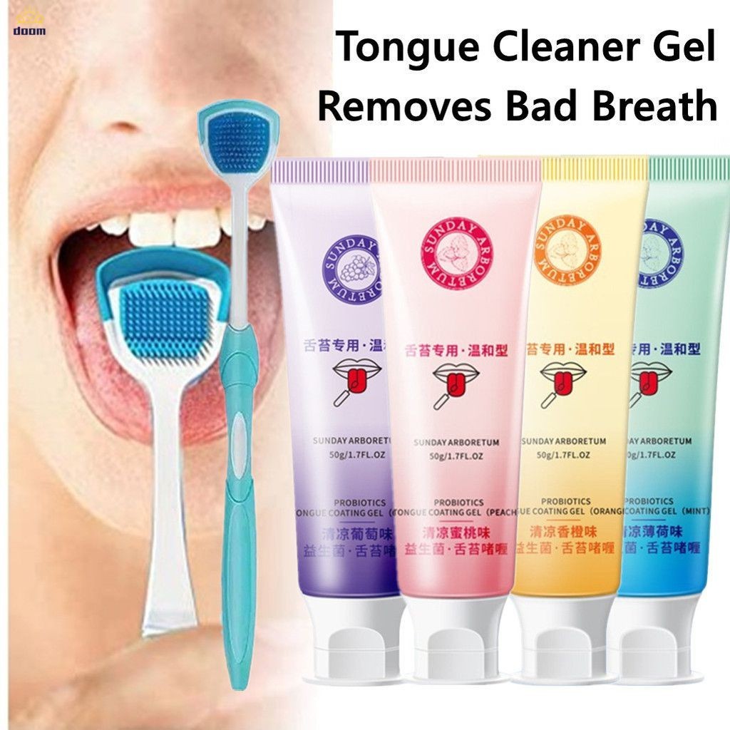 เจลเคลือบลิ้นขจัดกลิ่นปาก เจลทําความสะอาดลิ้น Breath freshener ทําความสะอาดและทําให้สดชื่น Breath Mint Oral Care 【doom】