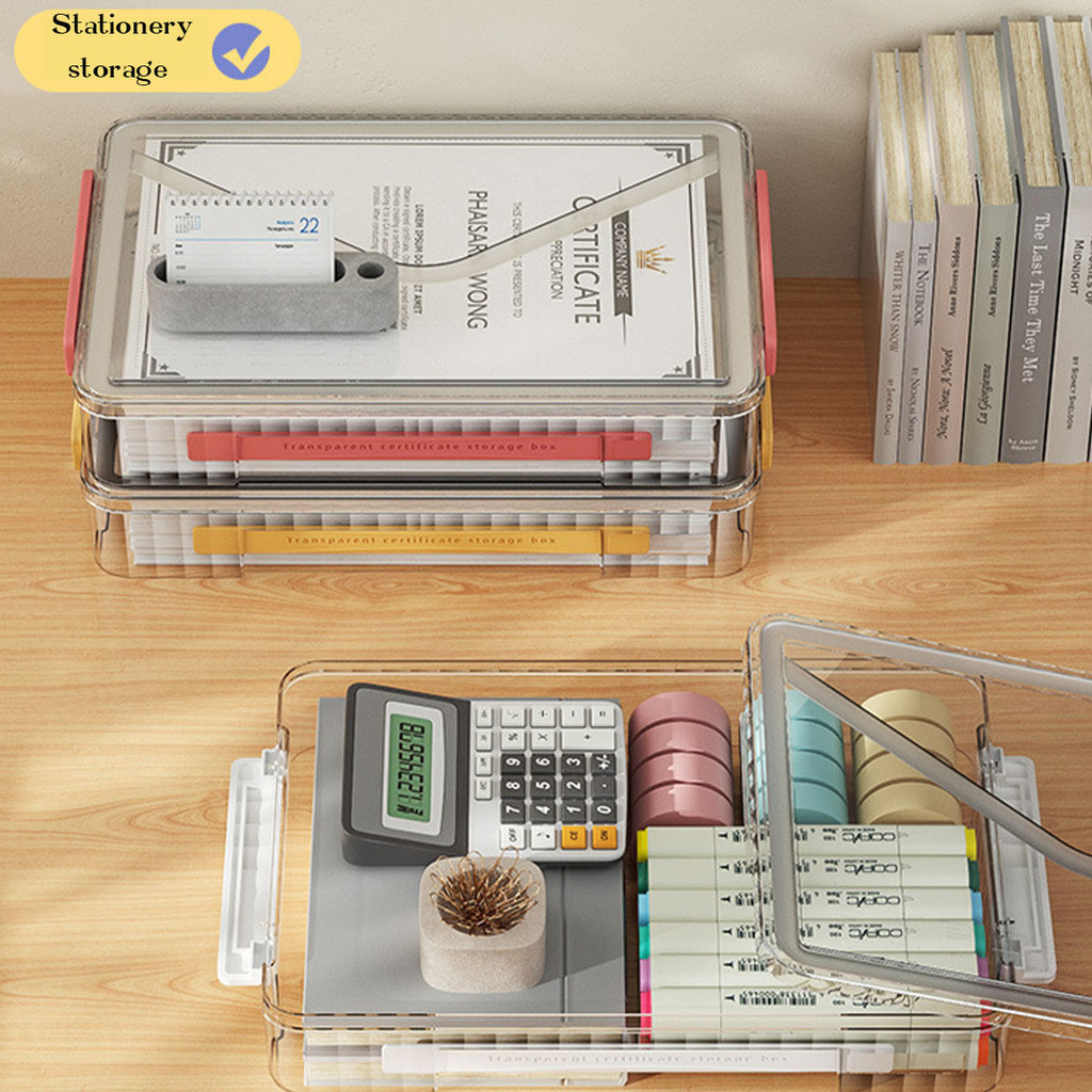 ohayo กล่องเอกสารพลาสติก กล่องใส่เอกสาร สําหรับใส่เอกสาร ความจุสูง ง่ายต่อการพกพา วางซ้อนกันได้ กันความชื้นและกันฝุ่น - รูปที่ 4