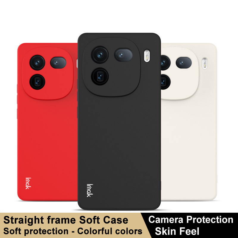Imak นุ่มสําหรับ Vivo iQOO 12 Pro iQOO 12 5G สีทึบตรงขอบ Anti Slip Anti Fall เคสโทรศัพท์