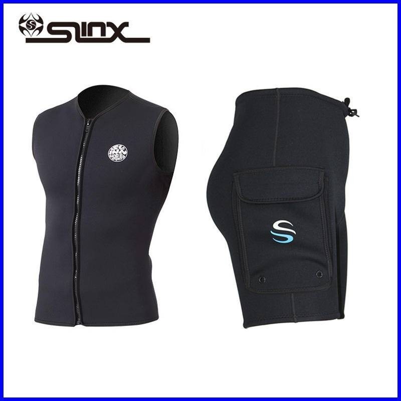 พร้อมส่ง SLINX เสื้อกั๊กดําน้ํา กางเกงขาสั้น ผ้านีโอพรีน ขนแกะ 3 มม. มีกระเป๋าคู่ อบอุ่น สําหรับผู้ชาย ผู้หญิง ดําน้ํา กลางแจ้ง