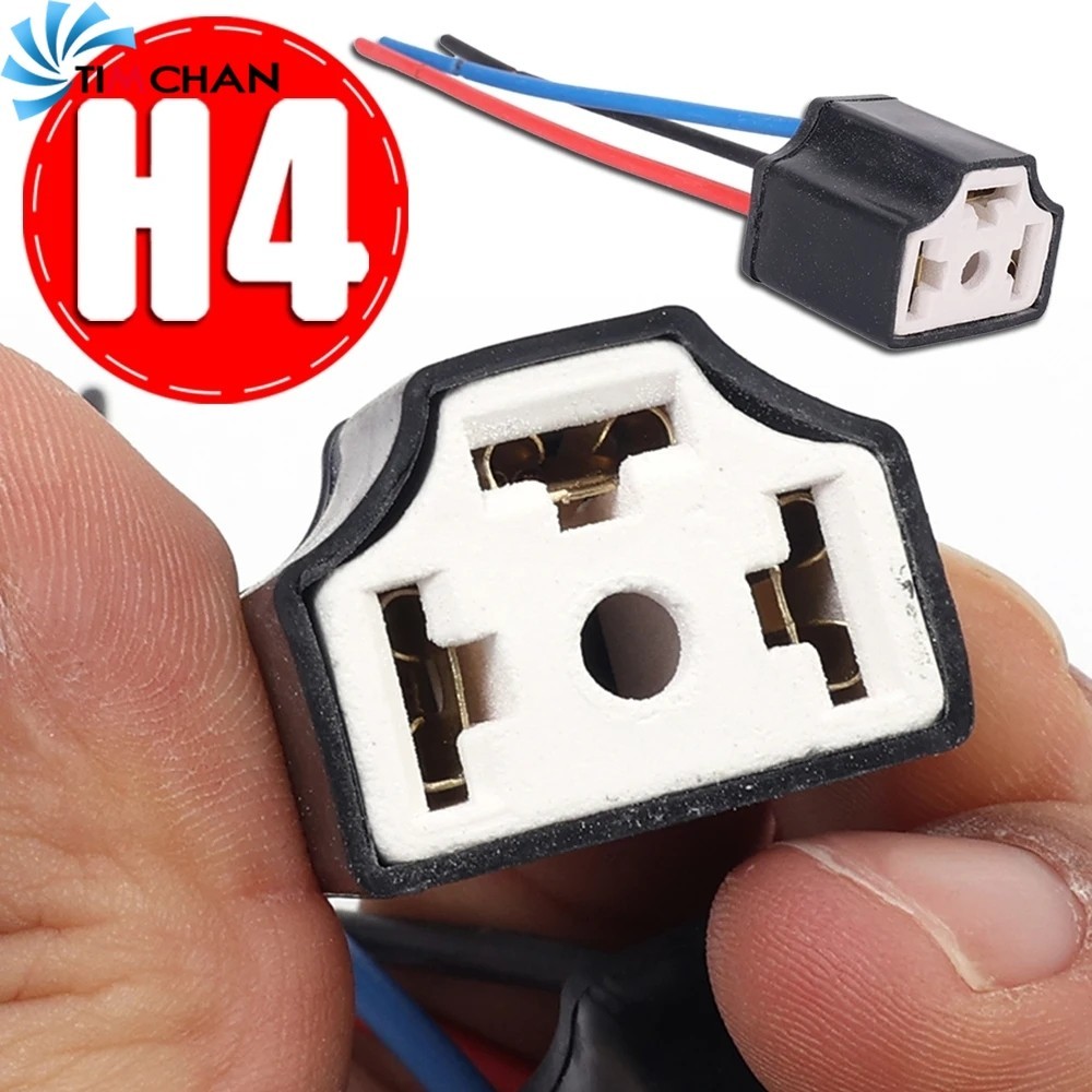 3-hole H4 Car Bulb Lampholder - Ceramic Bracket - Car Connector Lamp Holder - Car Headlight Bulb Soc
