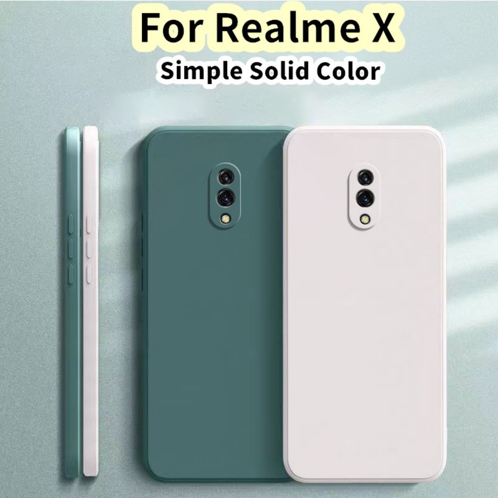 【Case Home】เคสโทรศัพท์มือถือ ซิลิโคน สีพื้น สําหรับ Realme X