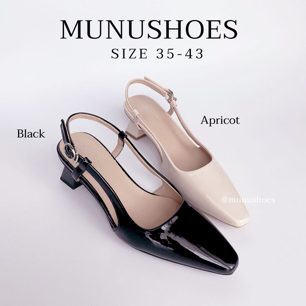 [Size 35-43] รุ่น The Lady รองเท้าส้นสูงปลายแหลม หนังแก้ว