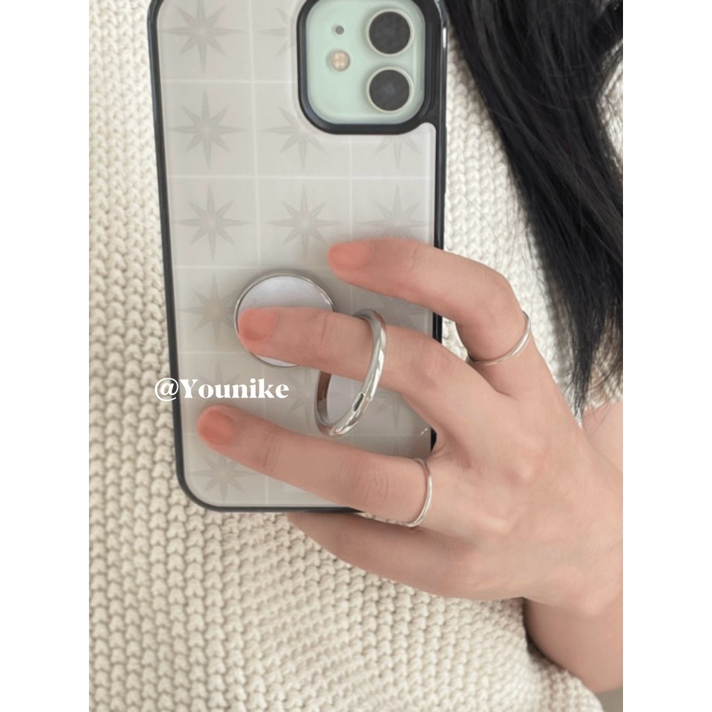 สไตล์เกาหลี ins Style Niche Simple Maple Leaf Ring Holder เหมาะสําหรับ iphone15pro/14promax Apple 13/12/11 เคสโทรศัพท์ iPhone17promax เคสป้องกัน