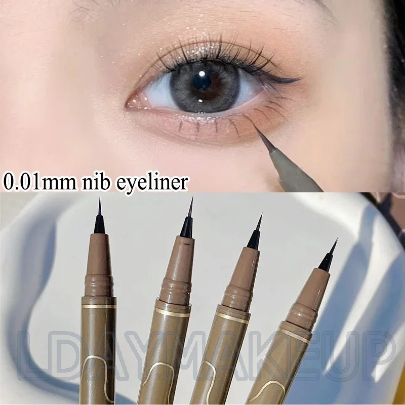 Super Fine Black Silky Liquid Eyeliner ปากกากันน้ํา Delicate Lying Silkworm Eye Liner Charming Eye แต่งหน้าเครื่องมือความงาม