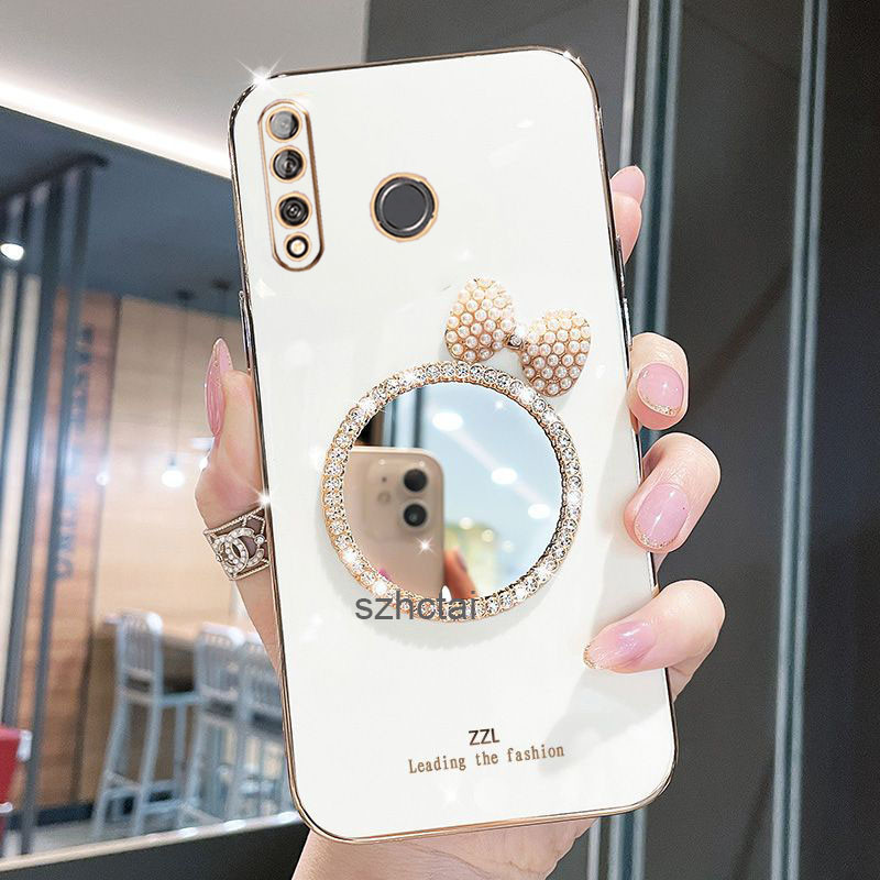 เคส Huawei Y9 Prime Y6P Y7A Y8P Y9 Y7 Y6 Pro 2019 Nova 9 7 6 SE 8i 7i 5i หรูหรา มุก โบว์ กระจกแต่งหน