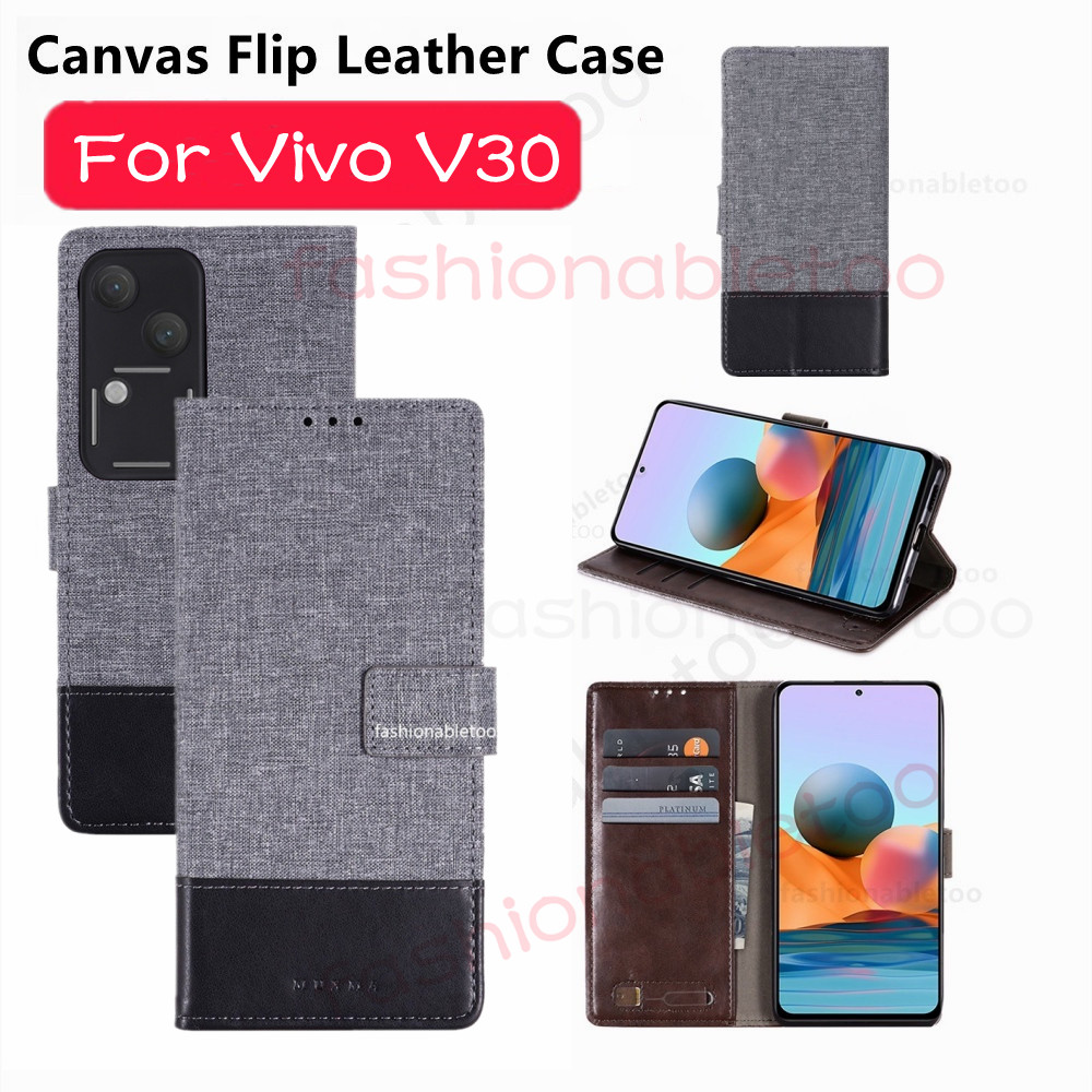 ผ ้ าใบหนังสําหรับ Vivo V30 pro V30 Lite V30 E V30pro V30Lite V30E V 30 VivoV30pro VivoV30Lite VivoV