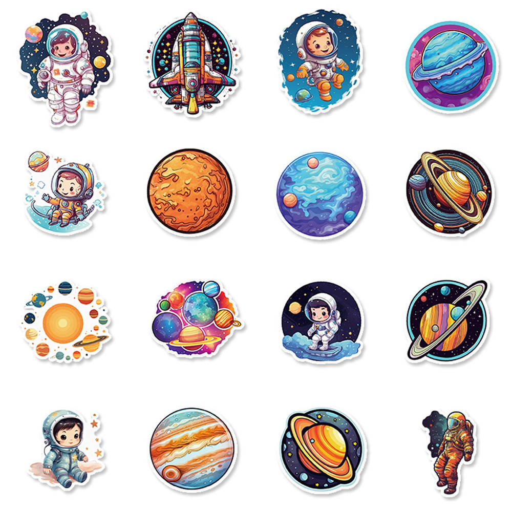 ใน 50ชิ้นพื้นที่ด้านนอกนักบินอวกาศสติกเกอร์กันน้ําการ์ตูน นักบินอวกาศ สติกเกอร์ไวนิลสําหรับแล็ปท็อป - รูปที่ 2