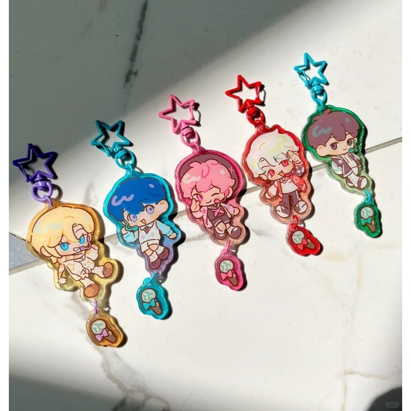Plave man พวงกุญแจ charms สําหรับกางเกง woman พวงกุญแจผู้ชายจี้ key แหวนสาวผู้ถือเครื่องประดับอะคริลิค llaveros