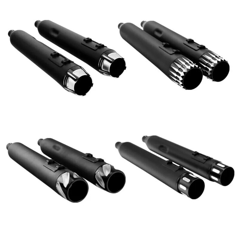 TC Motorcycle Slip-On Dual Exhaust Mufflers Pipes For Harley Touring Electra Glide Road Street Glide 1995-2016