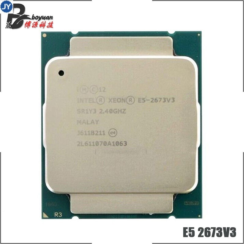 หน่วยประมวลผล CPU Intel Xeon E5-2673v3 E5 2673v3 E5 2673 v3 2.4 GHz Twelve-Core Twenty-four-Thread 30M 105W LGA 2011-3