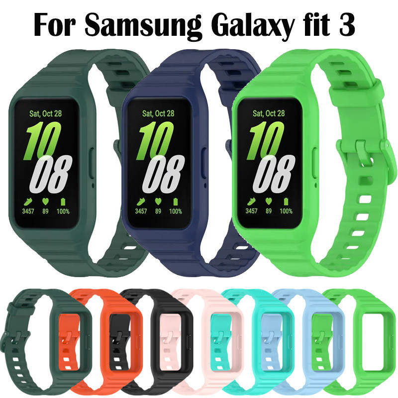 สําหรับ Samsung Galaxy Fit 3 เคสเปลี่ยน + สายนาฬิกาข้อมือซิลิโคน แบบนิ่ม สําหรับ Samsung Galaxy fit3