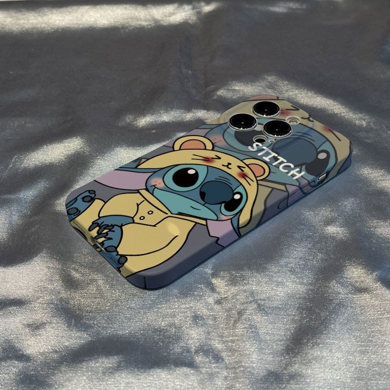 เคสโทรศัพท์มือถือแบบแข็ง ลายการ์ตูน stitch น่ารัก สําหรับ iPhone รุ่นใหม่ล่าสุด  PC   เคสกันกระแทก รุ่น 15/14 Pro Max 13/12/11 pro/11/XS Max/XR/X|8/ 7 Plus
