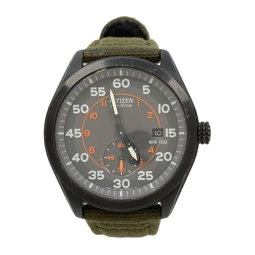 CITIZEN Men's Watch Quartz Analog Canvas Grey Khaki GN-4W-S Direct from Japan Secondhand