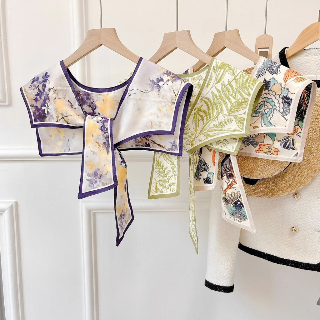 ❣️Oil painting shawl shirt with fake collar