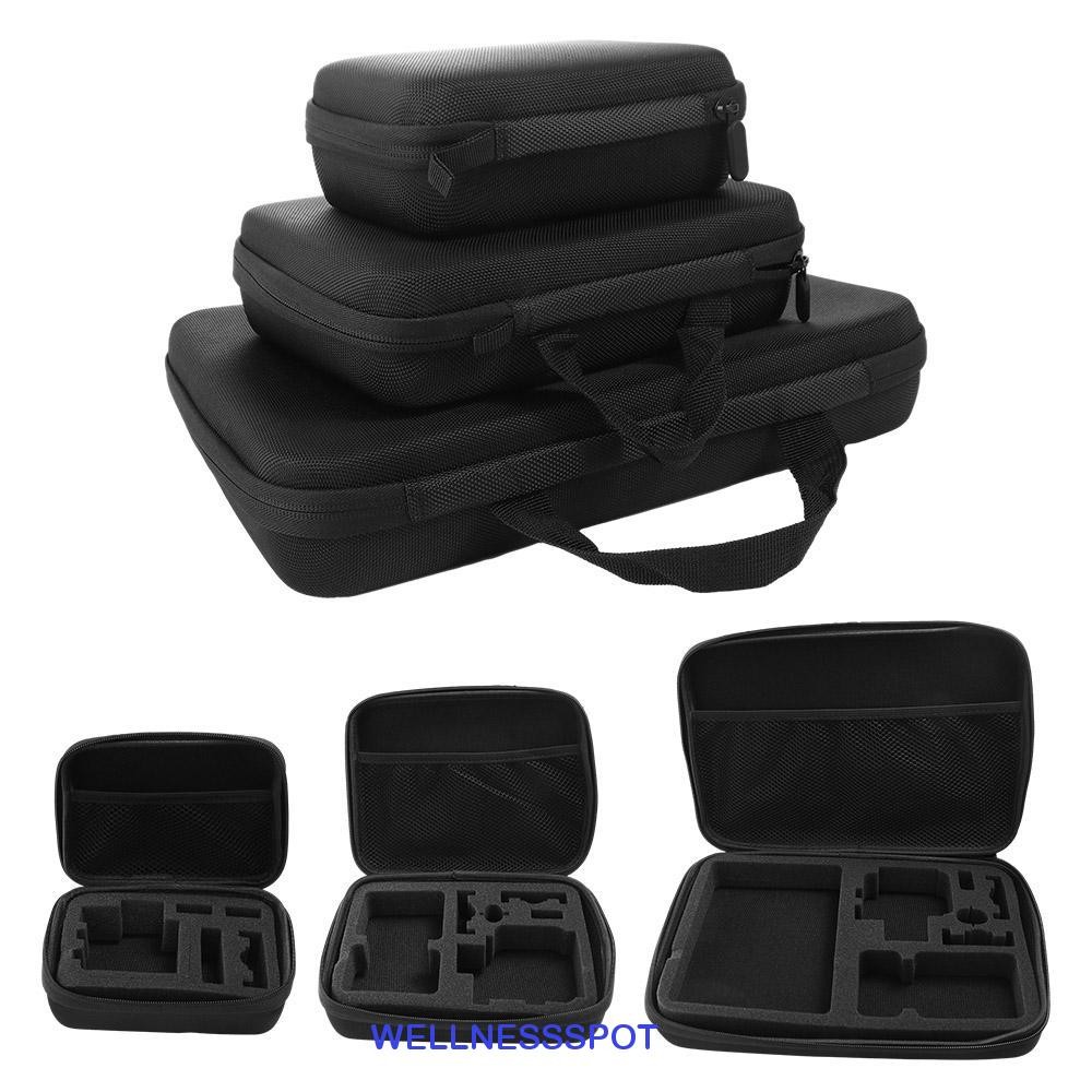 Wellnessspot กระเป๋ากล้องแอคชั่นแคมเมราสีดําสําหรับ SJCAM Collection Bag Hard Bag Anti-shock Sports Camera อุปกรณ์เสริมสําหรับ GoPro Storage Bag