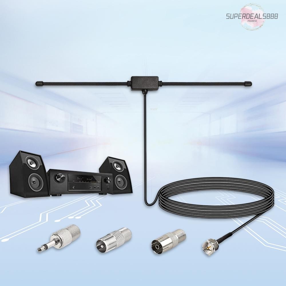 Car Stereo AM FM Dipole Antenna เสาอากาศฮอร์นแกะสําหรับรถยนต์สถานีวิทยุ FM TV [SuperDeals888.th]