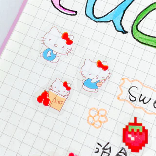 Sanrio pvc สติกเกอร์สติกเกอร์ H สร้างสรรค์สาวการ์ตูน Kuromi Hello Kitty คู่มือเด็ก Cuckoo การ์ดสติกเกอร์ถ้วยน้ํา