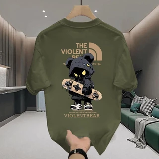 👕 เสื้อยืด Oversize คอตตอน 100% 💯 ลาย “THE VIOLENT” ⚡ น่ารัก มินิมอล สไตล์เกาหลี ใส่สบาย พร้อมส่งจากไทย 🇹🇭